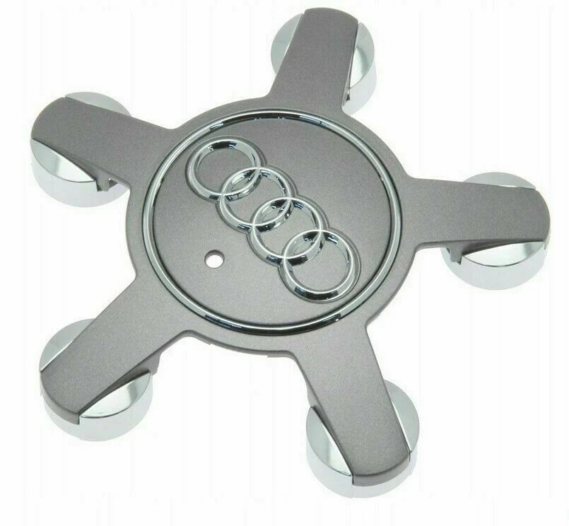 4x 135mm A3/A4/A5/A6/A7/A8/ TT Style Star Wheel Centre Caps 4F601165N Grey