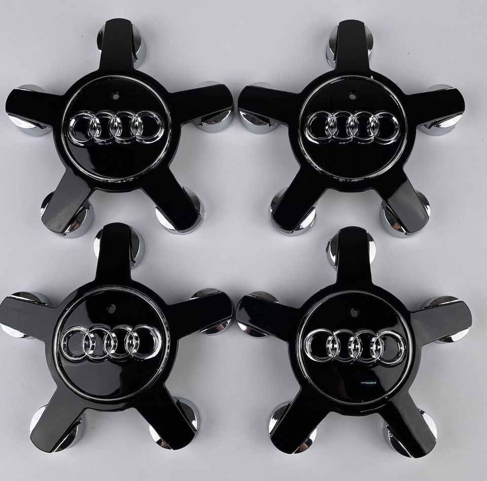 4x 135mm A3/A4/A5/A6/A7/A8/ TT Style Star Wheel Centre Caps 4F601165N Black