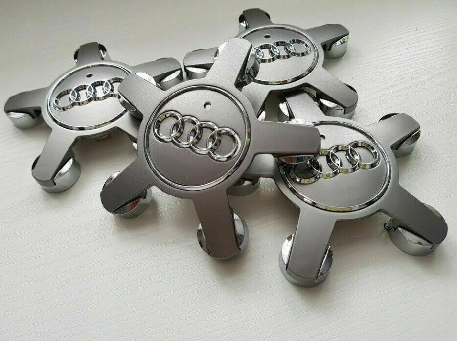 4x 135mm A3/A4/A5/A6/A7/A8/ TT Style Star Wheel Centre Caps 4F601165N Grey