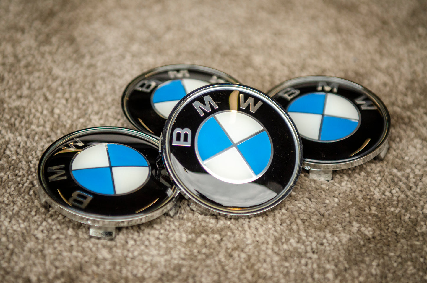 4x BMW Alloy Wheel Centre Caps 68mm M-Sport Glass Cement - Autosthetic