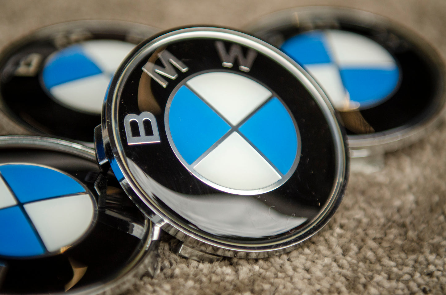 4x BMW Alloy Wheel Centre Caps 68mm M-Sport Glass Cement - Autosthetic