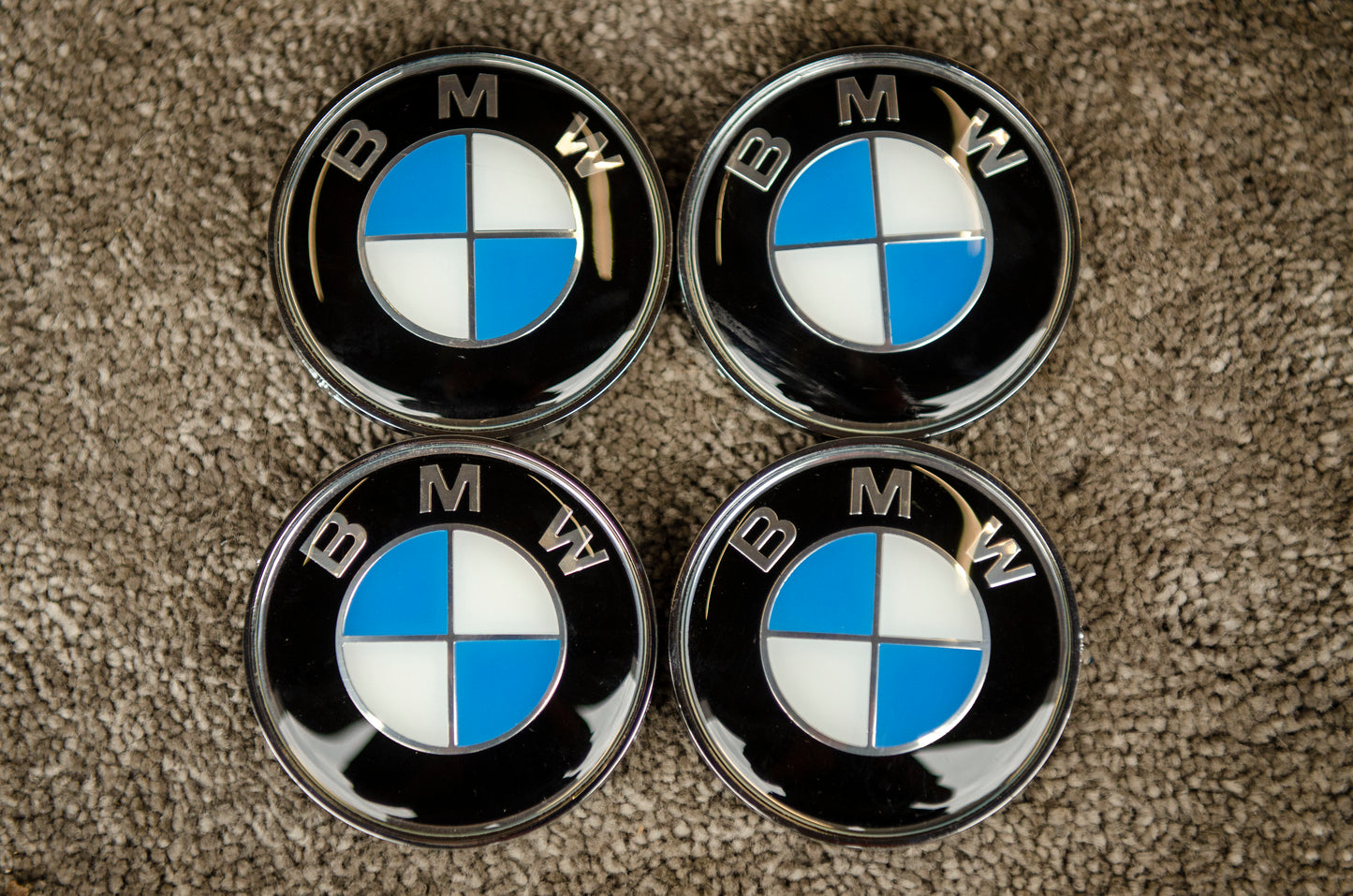 4x BMW Alloy Wheel Centre Caps 68mm M-Sport Glass Cement - Autosthetic