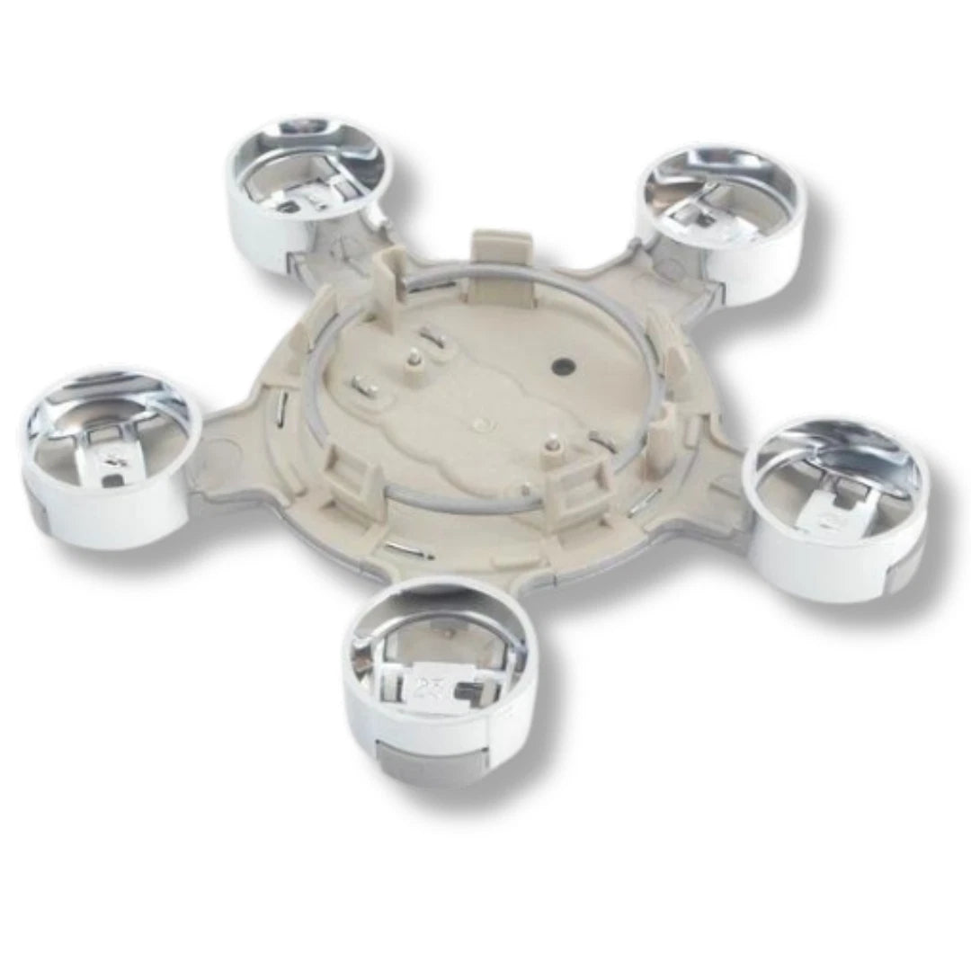 4x 135mm A3/A4/A5/A6/A7/A8/TT Style Star Wheel Centre Caps 8R0601165 Grey - Autosthetic
