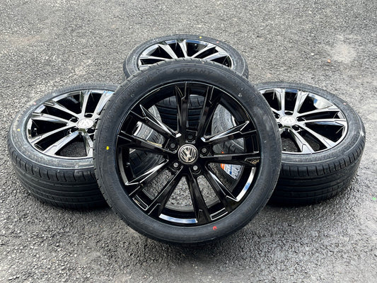 *Refurbished* Genuine 17" VW Golf Mk7 'Singapore' Alloy Wheels & Brand New Tyres 5x112 5G0601025AK