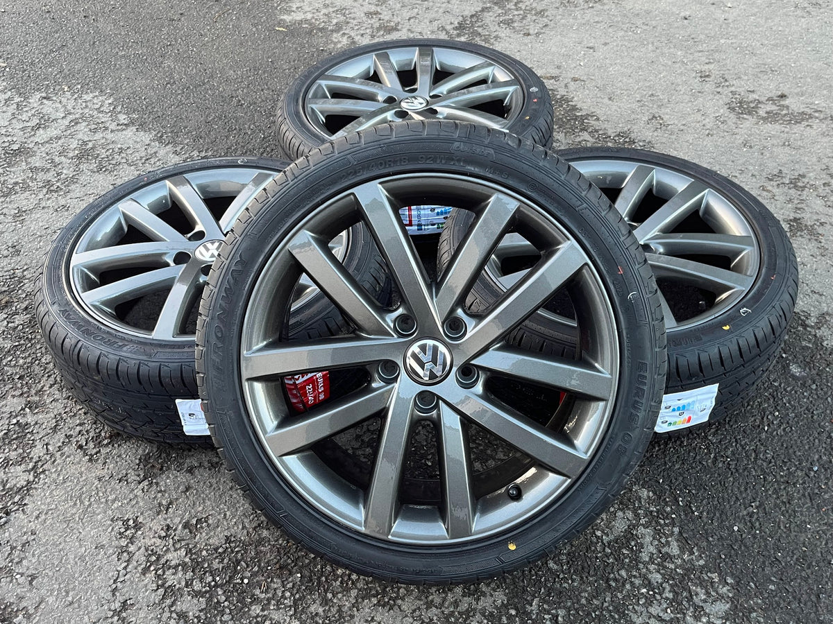 *Refurbished* Genuine 18" VW Golf Mk6 'Vancouver' Alloy Wheels & New Tyres 5x112 - Autosthetic