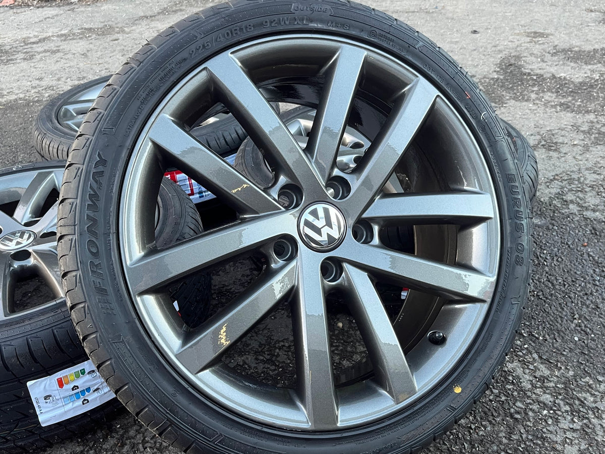 *Refurbished* Genuine 18" VW Golf Mk6 'Vancouver' Alloy Wheels & New Tyres 5x112 - Autosthetic